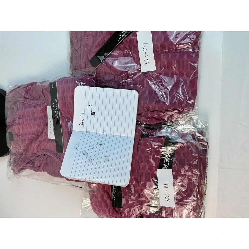 NEW MIX Mauve Honeycomb Textured Workout Tank Top &‎ Biker Shorts Set Size S/M